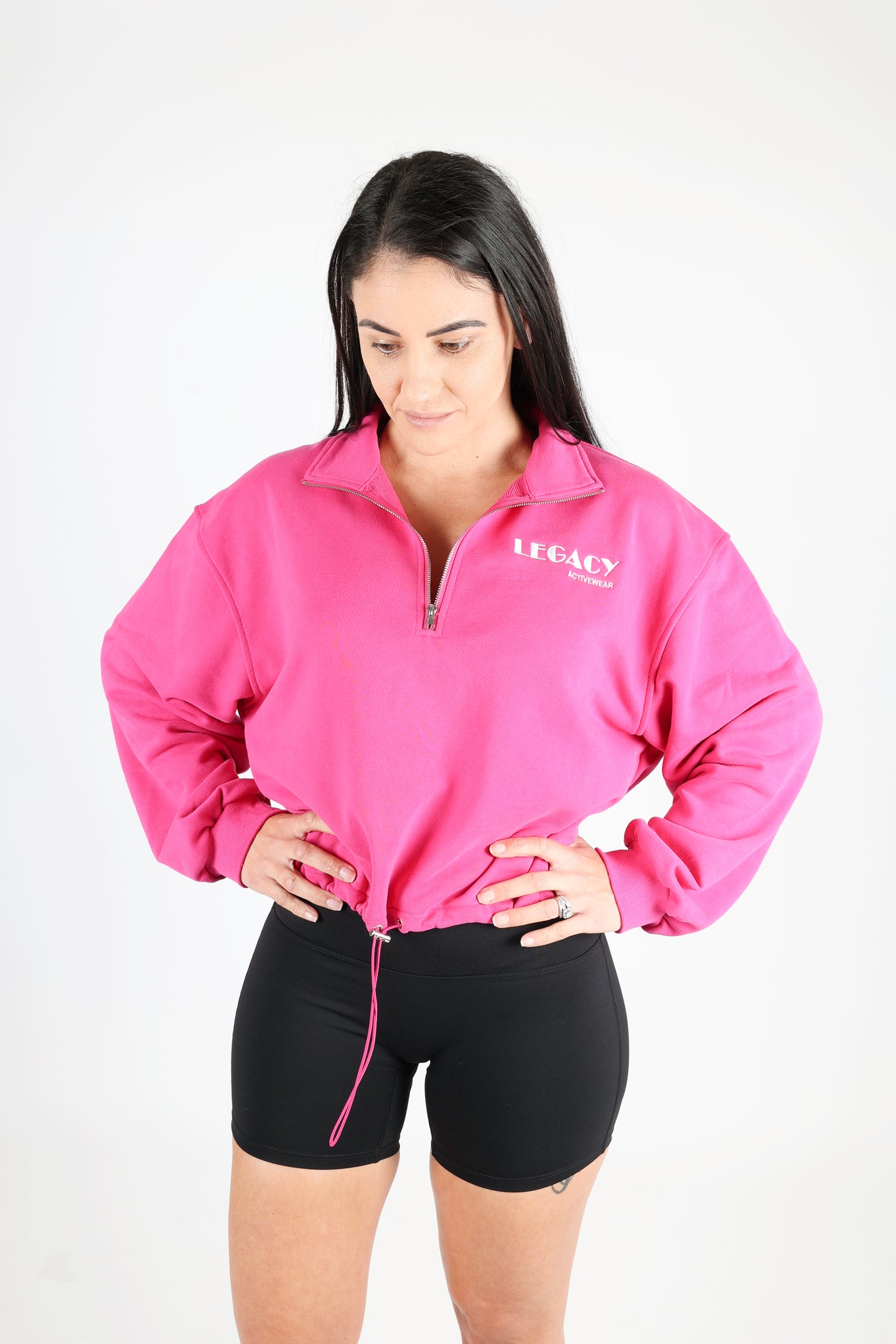 QUARTER ZIP - FUCHSIA