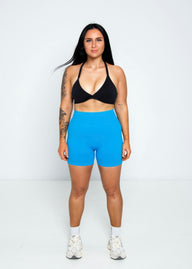 SEAMLESS SCRUNCH SHORTS - COBALT BLUE